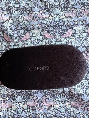 Tom Ford black velvet eyeglass case EUC